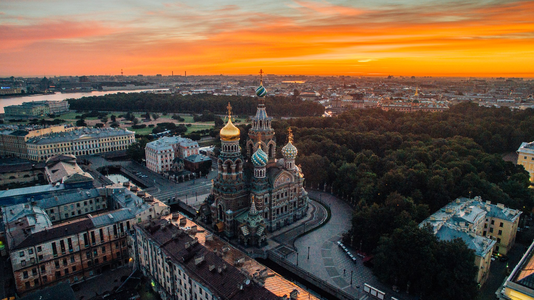 Sunset over St. Petersburg, Russia