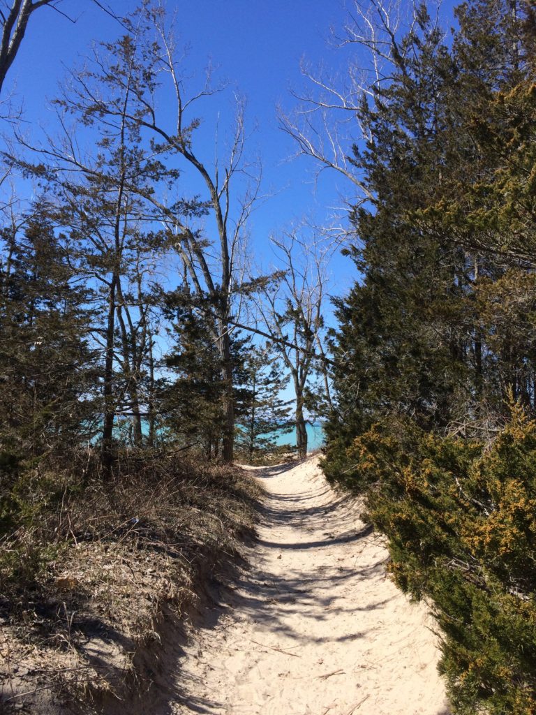 Path to the blue, Sand Banks Provincial Park, Ontario, Canada