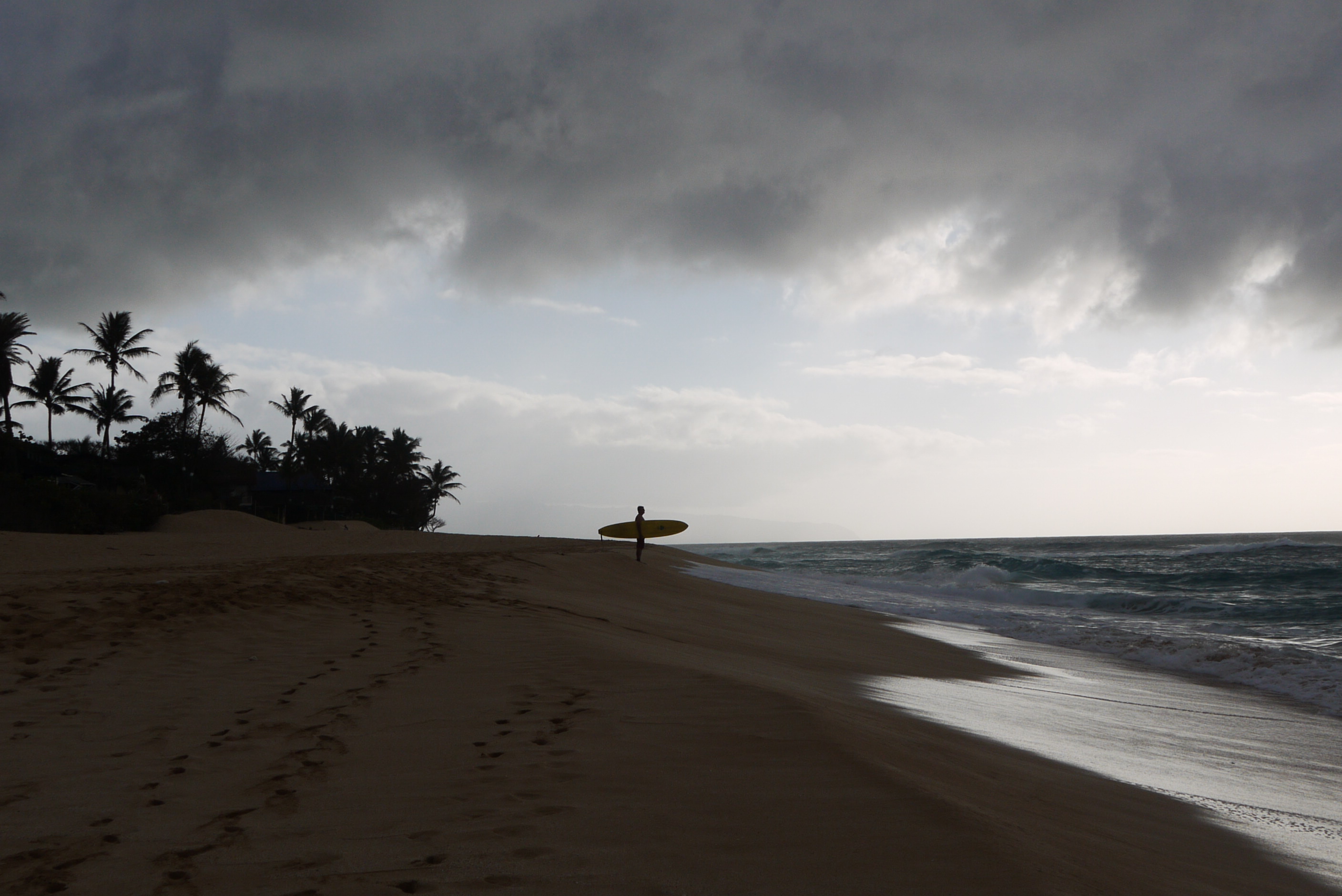 Surfer in Sunset beach, Hawaii