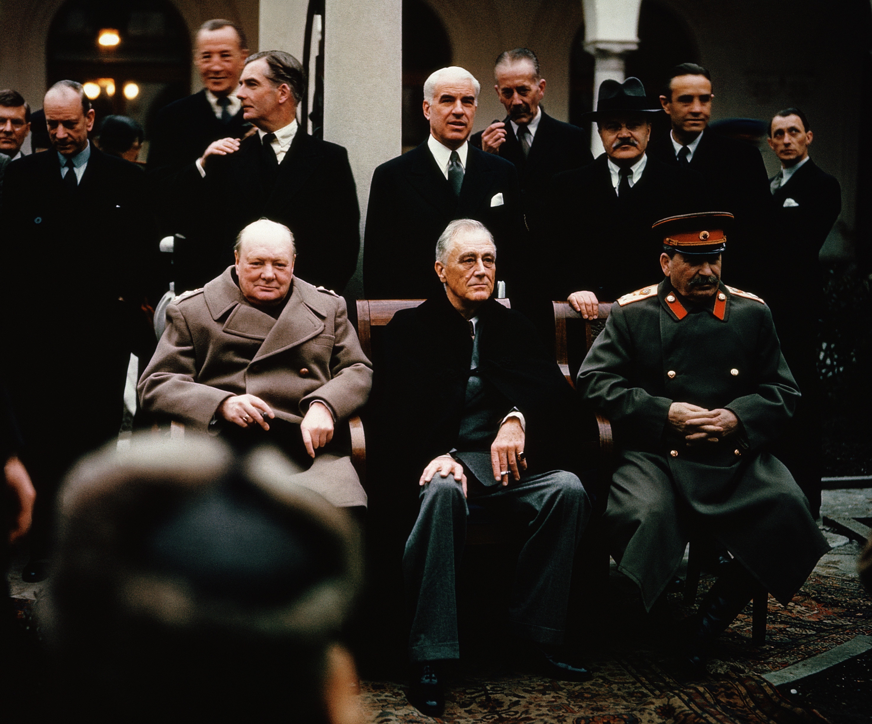 World Leaders Stalin, Roosevelt and Churchill at the Yalta Conference, 1945