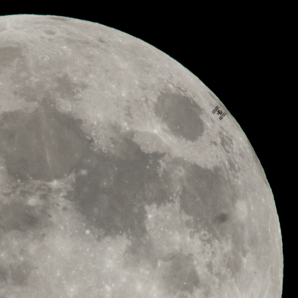 International Space Station Transits the Full Moon