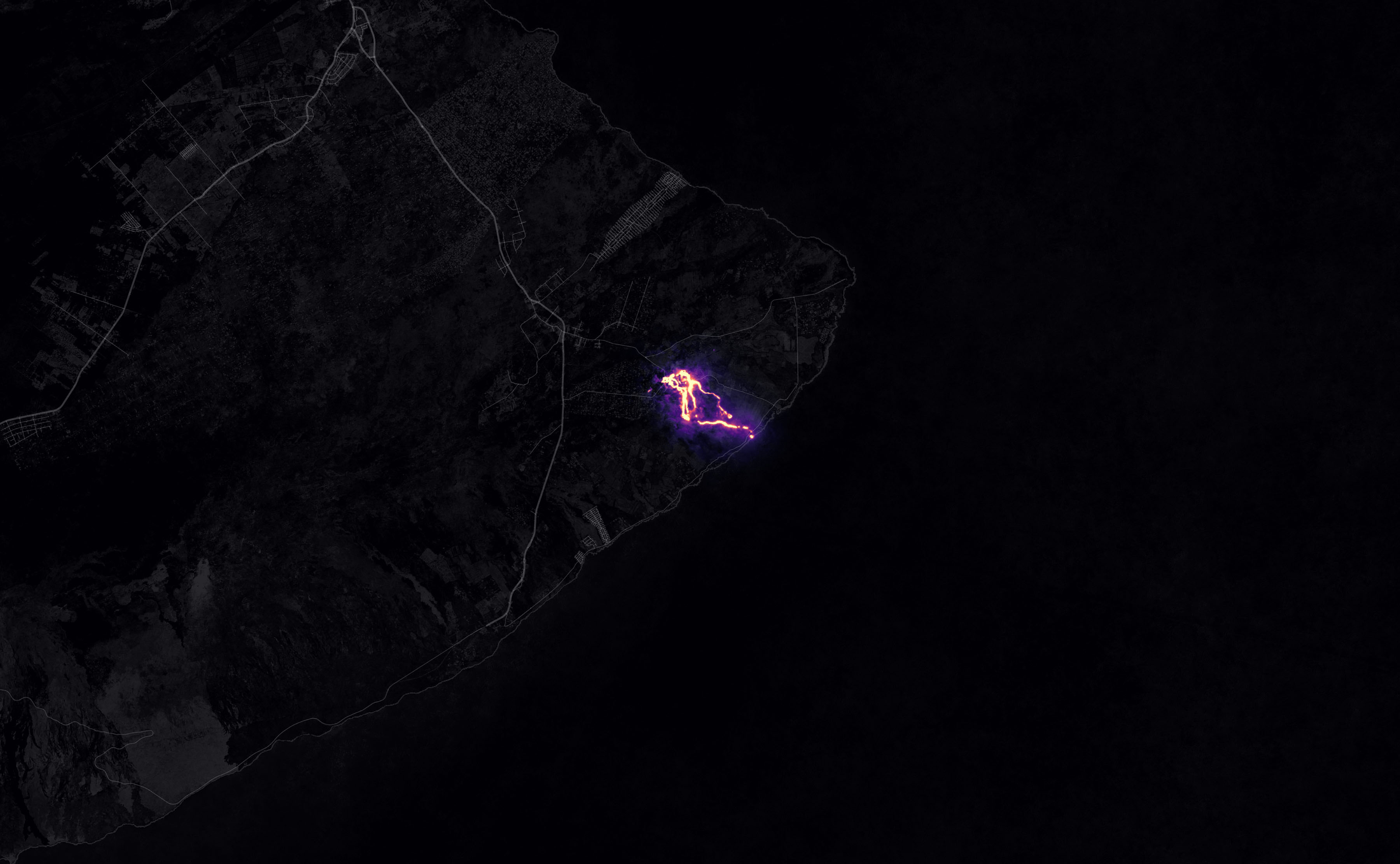Kilauea lava seen from space