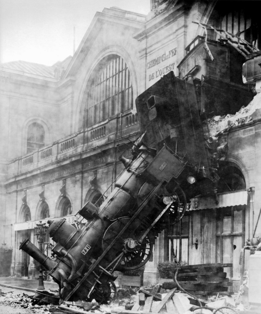 Train wreck at Montparnasse, Paris, 1895