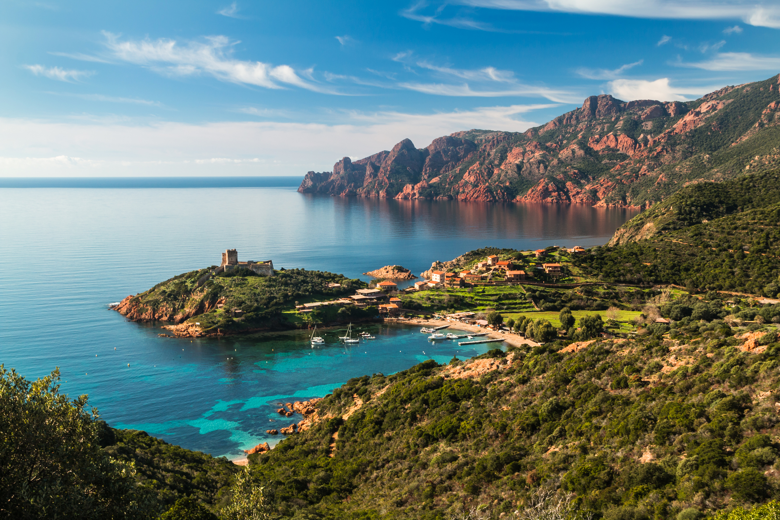 Orange cliffs, Corsica, France